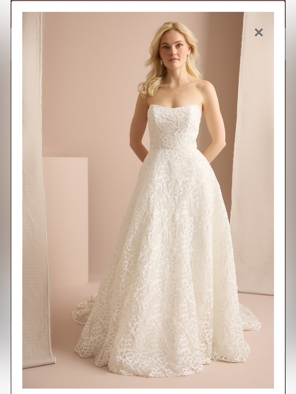 NWT Strapless White Lace A-Line Wedding Dress